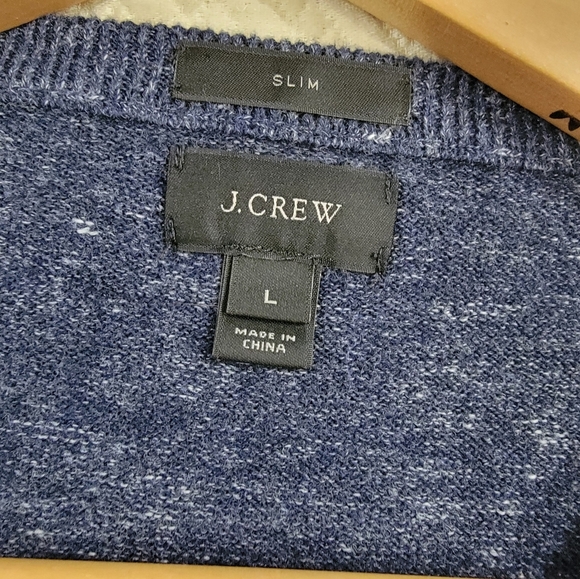 J. Crew Blue V-Neck Sweater Mens Size Large Slim Fit - Picture 9 of 12